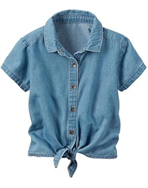 Baby Girls' Chambray Tie Front Top