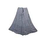 Womens Bohemian Skirt Blue Printed Tiered A-Line Boho Medieval Maxi Skirt