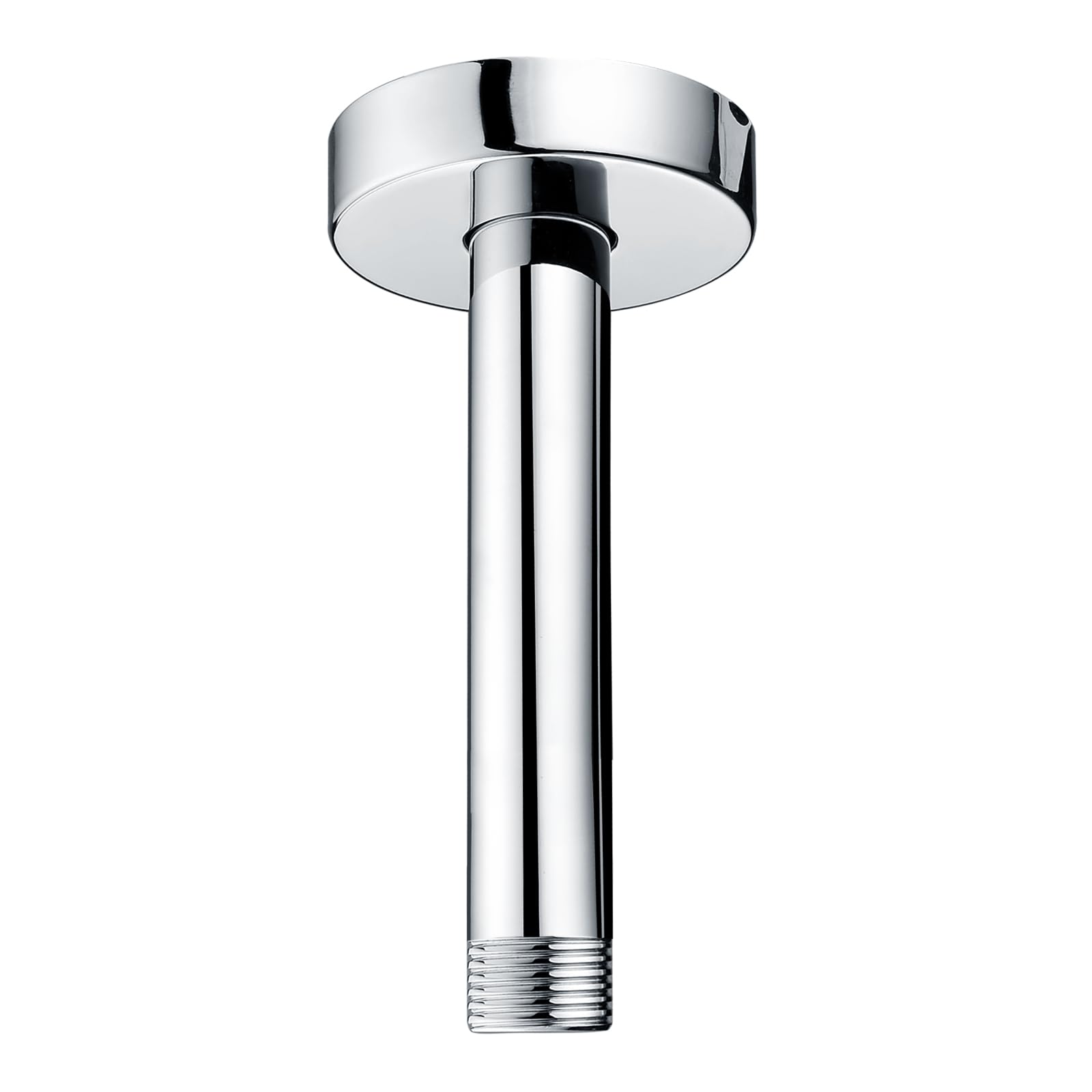 Purelux Ceiling Mount Shower Arm 6 Inches Water Outlet PJ0611 Made of Stainless Steel Straight Shower Arm with Gasket Flange, Chrome Finish