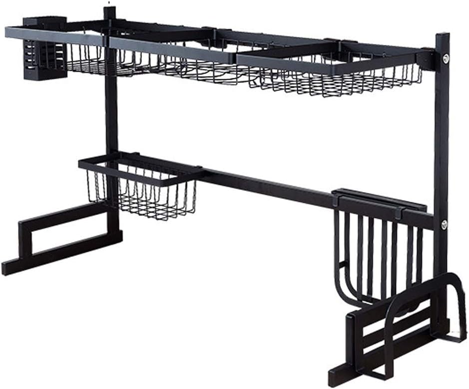 Dish Drainer Rack Over Sink, Kitchen Rack for Dishes, Utensil Holders Organisers Stainless Steel Display for Spice Jar and Bottle Storage,65CM
