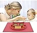 One Piece Self Suction Non Slip Silicone Placemat and Bowl For Kids Fit most Highchair Trays, Owl Feeding Mat by Switol (pink)