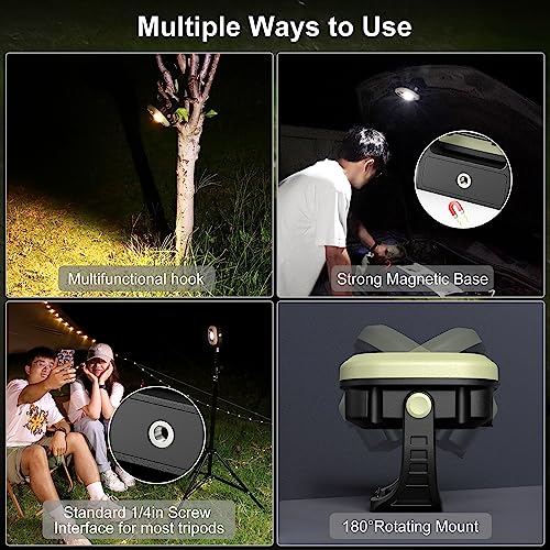 KLARUS WL3 Camping Lamp, 13500 mAh High-Capacity Rechargeable Work Light, 1500 Lumen Camping Lantern, 6 Modes, Magnetic Base, Hook Function, Night Fishing, Emergency, Workshop, etc.
