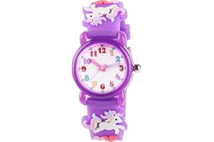 Venhoo Kids Watches 3D Cute Cartoon Waterproof Silicone Children Toddler Wrist Watch Birthday Gift for 3-10 Year Girls Little Child