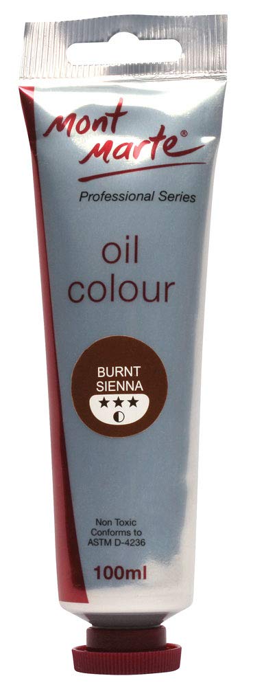 MONT MARTE Premium Oil Paint, 100ml (3.4oz), Burnt Sienna, Good Coverage, Excellent Tinting Strength