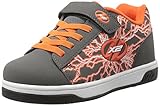 Heelys Boys' Dual up x2 Sneaker, Charcoal/Orange, 1 M US Little Kid