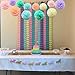 Four Leaf Tissue Paper Garland with Tissue Pom Poms Flowers Streamer Backdrop for Birthday Party Decorations, 24 Pack