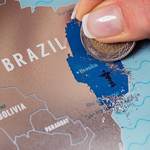 Deluxe Scratch Off World Map - Premium Edition - 31.5" x 23.6" -
Rewritable Places I’ve Been Travel Map - US States Outlined - Made From
Flexible Plastic to Last Longer by 1DEA.me