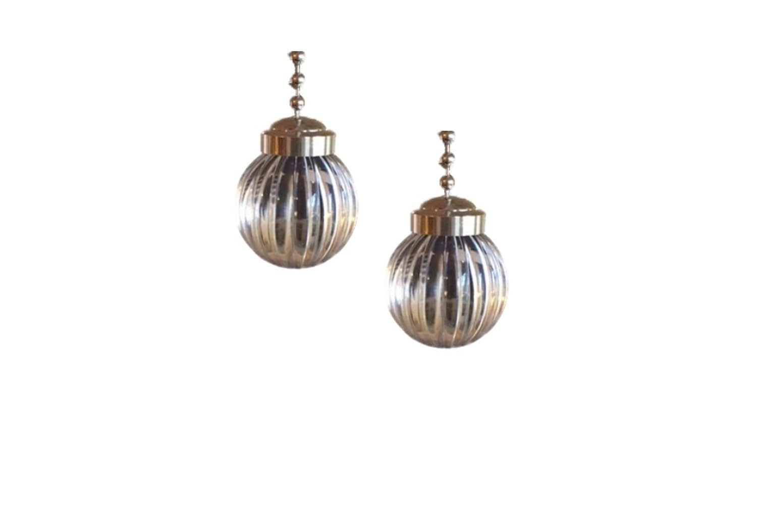 Amazon Com Upgradelights Pair Of Clear Ball With Pewter Ceiling