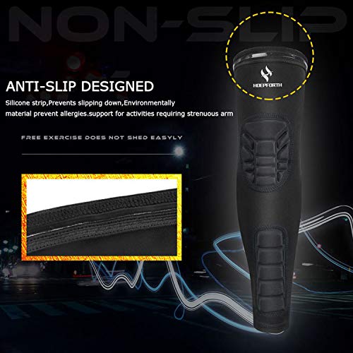 HOPEFORTH 1PC Elbow Sleeve Padded Compression Arm Forearm Guard Sports Shooter Sleeves Protective Pads Support for Football Basketball Volleyball Baseball Softball Tennis Cycling Outdoor - Thumbnail 5