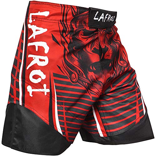 LAFROI Mens MMA Cross Training Boxing Shorts Trunks Fight Wear with Drawstring and Pocket-QJK01