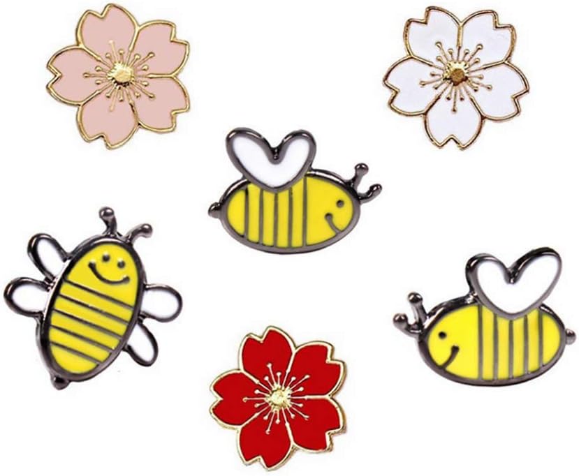 FLYPARTY Cute Enamel Lapel Pin Sets Carton Animal Plant Brooch Pin for Badges for Clothes Bags Backpacks Party Decoration