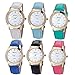 Geneva Fashion Women Wrist Watch,Outsta Diamond Analog Leather Quartz Watches Bracelet for Women Great Gift (Black)