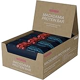 Blueprint Bryan Johnson Macadamia Nut Protein Bar - 9G Plant Protein - Healthy Fats - Supports Muscle Growth - Low Carb & Sugar - Natural Ingredients - Vegan Keto Snack (Raspberry - 12 Pack)
