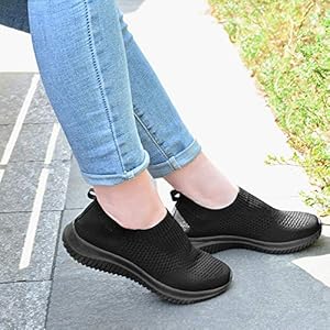womens black laceless sneakers