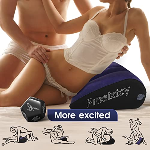 Sex Inflatable Wedge-Pillow and Dice Sex-Games for Adult Couples Prosixtoy Sex Position Dice Position Support Pillow Sex Toy