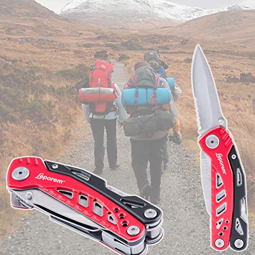 Multitool - Pocket Knife, 12 in 1 Multi Tool, Multifunction Utility Stainless Steel Super Tool Set, Folding Saw, Wire Cutter, Pliers, Multi Purpose Tools for Outdoor Activities, Survival, Camping