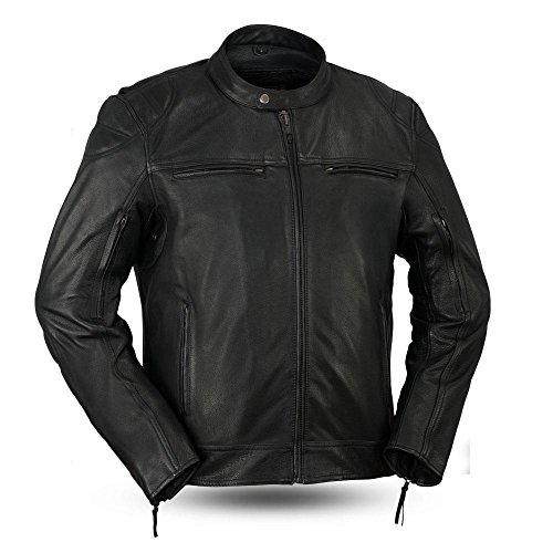 First Manufacturing mens Top Performer Leather Jacket(Black,Large),1 Pack