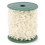 Hilitchi 200Feet Roll Ivory Pearl String Party Garland Wedding Centerpieces Bridal Bouquet Crafts Decoration (Pearl)
