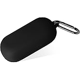 Geiomoo Silicone Case for Raycon Open Earbuds, Soft Flexible Scratch Resistant Protective Cover with Carabiner (Black)