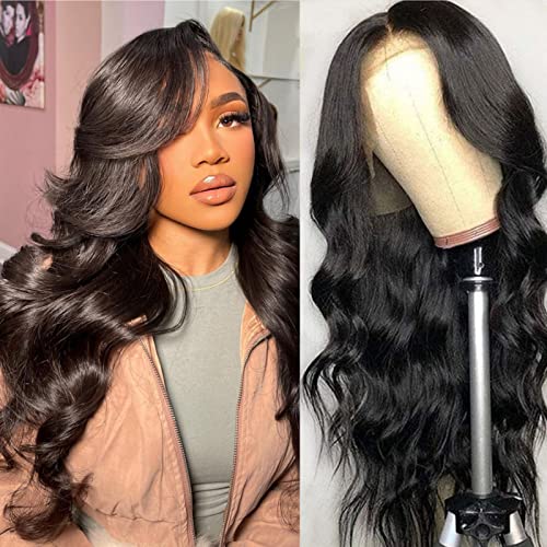 StarXiu 26 Inch 13x4 Burgundy Deep Wave Lace Front Wigs Human Hair Pre Plucked With