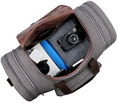 Wohlbege Canvas Travel Bag Big Crossbody Bag Large Capacity Travel Tote Weekend Bag Convenient Carry On Luggage Bags Men Duffel Bag (Grey) 5 Wohlbege Canvas Travel Bag Big Crossbody Bag Large Capacity Travel Tote Weekend Bag Convenient Carry On Luggage Bags Men Duffel Bag (Grey)