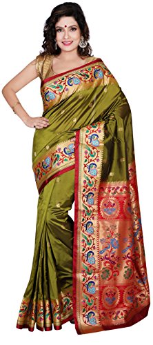 Mehndi colour paithani saree Clearance