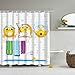 SPPRANDOM Maxwelly 3D Cute Shower Curtain Funny Expression Emoji Bathroom Shower Curtain with Hooks for Kids and Adults - Polyester Wateproof 72-Inch by 72-Inch