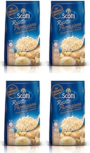 Scotti: "Risotto Parmigiana" Rice with Parmesan cream Cheese 7.4 Ounce (210gr) Package Pack of 4 [ Italian Import ]