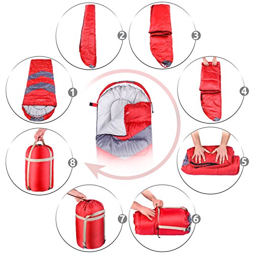 Abco-Tech-Sleeping-Bag--Envelope-Lightweight-Portable-Waterproof-Comfort-with-Compression-Sack-Great-for-4-Season-Traveling-Camping-Hiking-Outdoor-Activities-Boys-Single