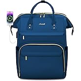 LOVEVOOK Laptop Backpack for Women,15.6 Inch Professional Womens Travel Backpack Purse Computer Laptop Bag Nurse Teacher Backpack,Waterproof College Work Bag Carry on Backpack with USB Port,Royal Blue