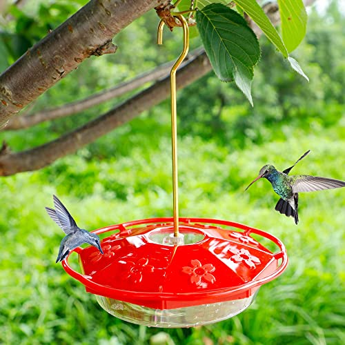 Juegoal 12 oz Hanging Hummingbird Feeder, 2 Pack Outdoor Hummingbird