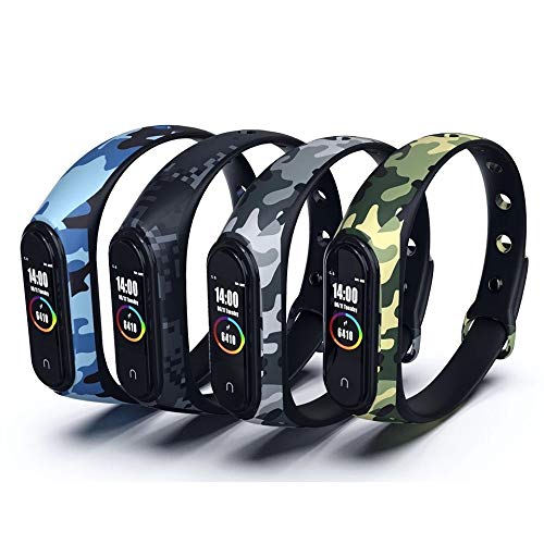 iloft Silicone Camouflage Army Style Band Strap for Xiaomi Mi Band 4 and Mi Band 3(Device Not Included) (Pack of 4)