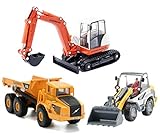 HAPISIMI Vehicle Toys, Construction Site Play Set, Learning, Early Development, Educational Dump Truck, Excavator, Radlader Gift for 3, 4, 5, 6 Year Olds Toddlers, Boys, Kids 3pcs