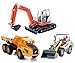 HAPISIMI Vehicle Toys, Construction Site Play Set, Learning, Early Development, Educational Dump Truck, Excavator, Radlader Gift for 3, 4, 5, 6 Year Olds Toddlers, Boys, Kids 3pcs