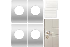 6 PCS Door Reinforcement Plate, Adhesive Door Handle Fixing Cover, Door Hole Cover Plate, Door Knob Backplate for Interior Do