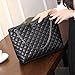 Quilted Handbags for Women Metal Chain Strap Purse Shoulder Bags (Black)