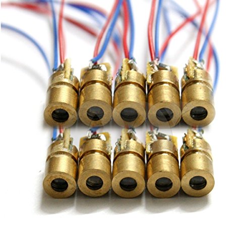 100X 3V 5mW 650nm 6mm Mini Laser Dot Diode Module Copper Head Red - Thumbnail 3