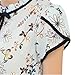 Soly Tech Women Retro Floral Print Chiffon Blouse Ruffled Collar Work Shirt Tops