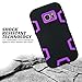 ELV Galaxy S7 Case Hybrid Defender Rugged Shockproof Dirtproof Case Cover for Samsung Galaxy S7 - [Black/Purple]