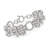 Ross-Simons Italian Sterling Silver Byzantine and Textured Circle Bracelet