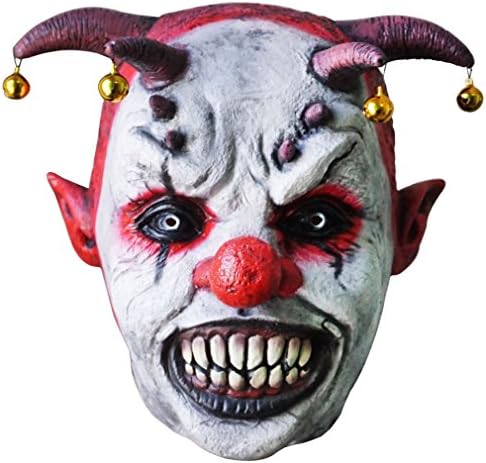 Various Funny Clown Latex Mask and Costume Suit Full Head Halloween Party Prop (Q. Jingle Jangle Clown Mask)