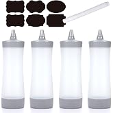 Qiuhome Condiment Squeeze Bottle Ketchup Squeeze Bottle, 12oz (Gray) | 4 Pack Condiment Bottles Squeeze