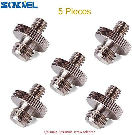 SONOVEL Standard 1/4"-20 Male to 3/8"-16 Male Threaded Screws Adapter Standard Mounting Thread Screw Converter for Camera/ Tripod/ Monopod/ Ballhead/ Light Stand , Precision Made(5 pieces)