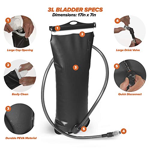 3L Hydration Bladder Water Reservoir Pack For Backpack 3 Liter