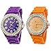 Geneva Women's 10 PCS Watches Crystal Wristwatch Set Silicone Jelly Band