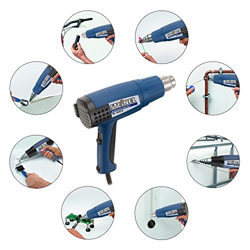 Steinel HL 1810 S General-Purpose Heat Gun, Three Stage Professional 120 V Hot Heat Tool with Duratherm Heating Element, 1400 W Hot Heat Blower with cool air stage, Non-slip soft stand and Industrial grade rubber power cord, 34820
