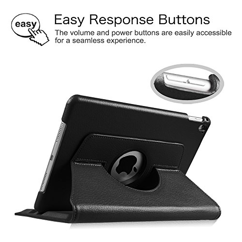 Fintie iPad Pro 9.7 Case - 360 Degree Rotating Stand Case with Smart Cover Auto Sleep / Wake Feature for Apple iPad Pro 9.7 Inch (2016 Version), Black