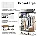 LANGRIA Extra-Large Heavy-Duty Zip Up Closet Shoe Organizer with Detachable Brown Cloth Cover Wardrobe Metal Storage Clothes Rack Armoire with 4 Shelves and 2 Hanging Rods Max Load 463 lbs.