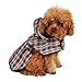Speedy Pet Dog Rain Poncho Coat Jacket Puppy Waterproof Coat Dog Plaid Raincoat Outdoor Apparel Clothes