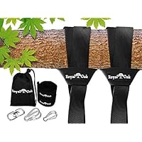 Royal Oak Easy Hang (12FT) Tree Swing Strap X2 - Holds 4400lbs. - Heavy Duty Carabiner - Bonus Spinner - Perfect Tire Saucer Swings - 100% Waterproof - Easy Picture Instructions - Carry Bag Included!